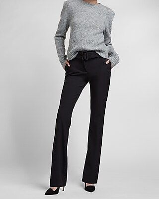 Mid Rise Supersoft Belted Bootcut Pant | Express