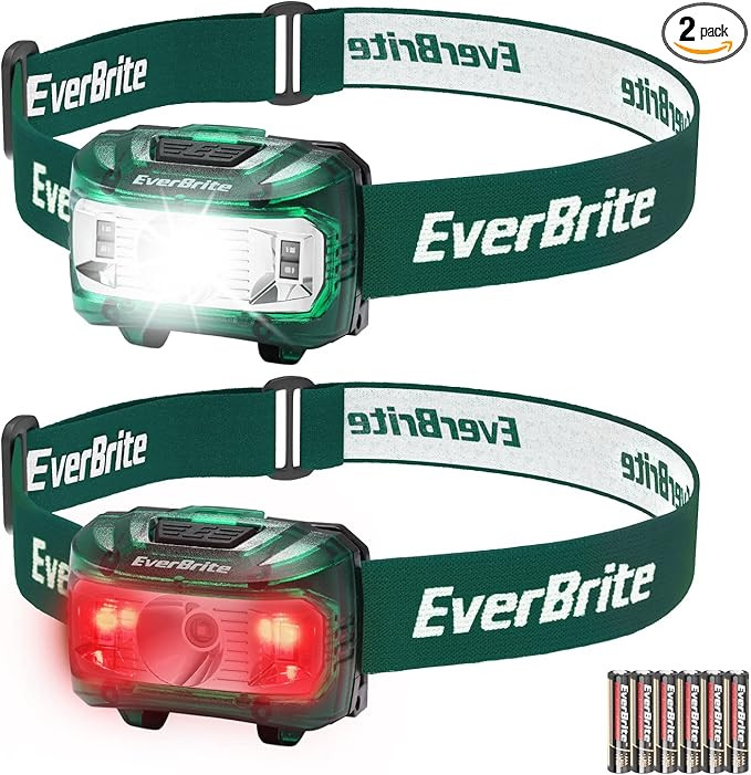 EverBrite Headlamp, 2 Pack Kids Headlamp with Red Light and Memory Function, Head Lamp for Adults... | Amazon (US)