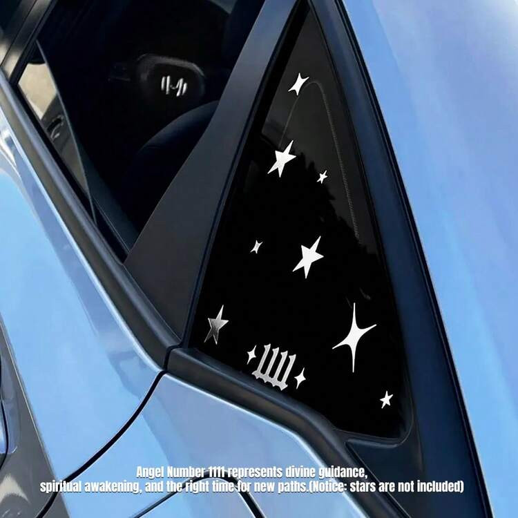 1 Pc 1 Inch Tall Angel Number Vinyl Decal, Tiny Metallic Y2K Lucky Number Sticker For Car Window ... | SHEIN