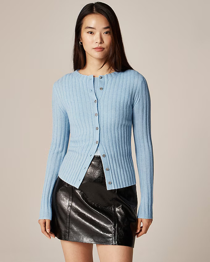 Wide-rib cashmere cardigan | J. Crew US