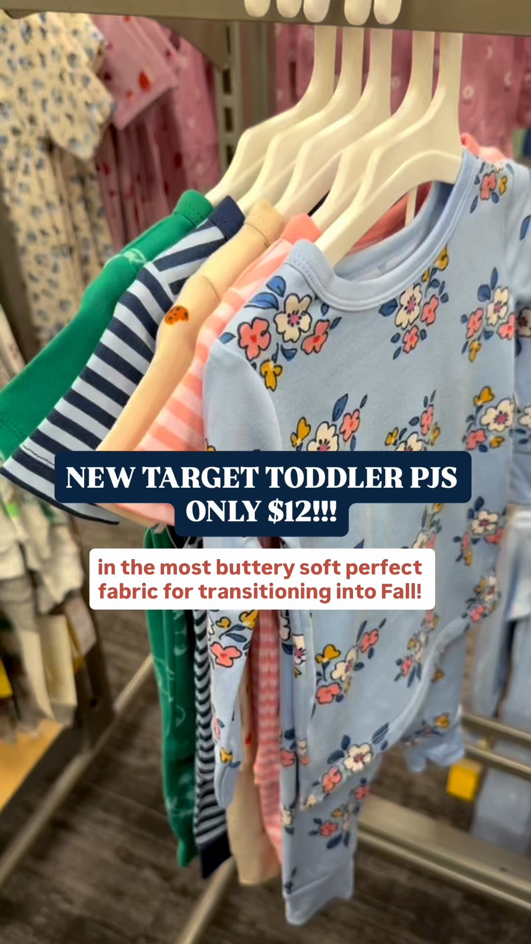Target just brought in these toddler pjs and they are a brand new fabric!! They are a really buttery soft fabric, thicker than a typical bamboo style, so they are perfect for transitioning into Fall and are only $12!