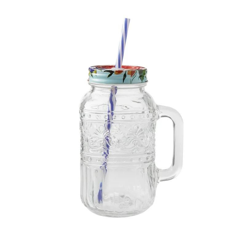 The Pioneer Woman Cassie 32-Fluid-Ounce Mason Jar Tumbler, Clear | Walmart (US)