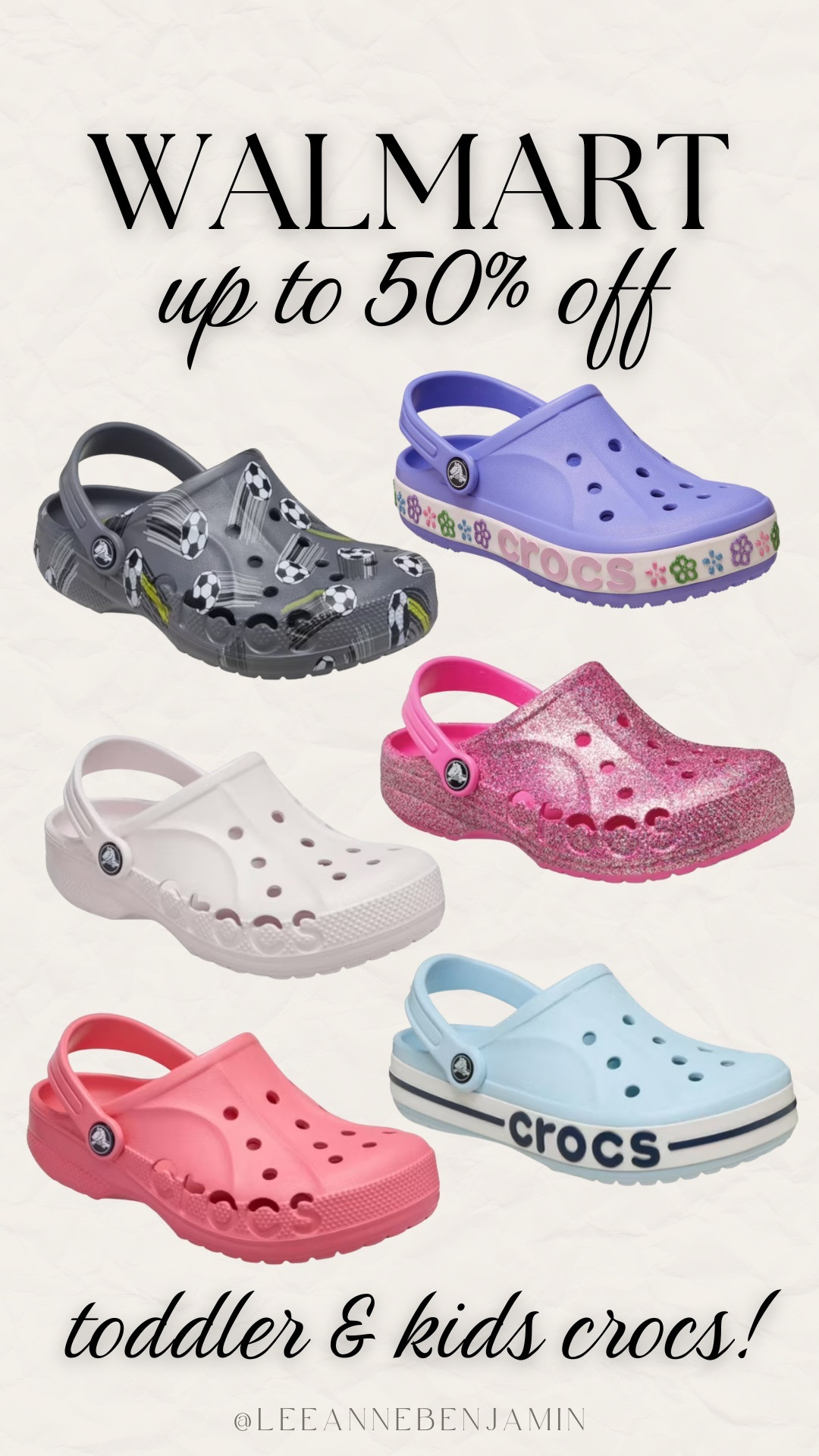 Up to 50-% off crocs at Walmart! 

#LTKBaby #LTKKids #LTKSaleAlert