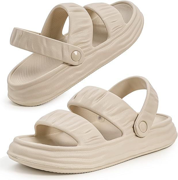 QIGEGE Cloud Waterproof Sandals Comfortable Walking Spa Slippers for Women, Open Toe Slide Sandal... | Amazon (US)