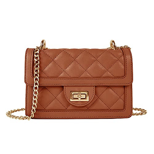 SG SUGU Small Quilted Crossbody Bag, Trendy Designer Shoulder Bag, Phone Wallet Purse for Women (Tan) | Amazon (US)