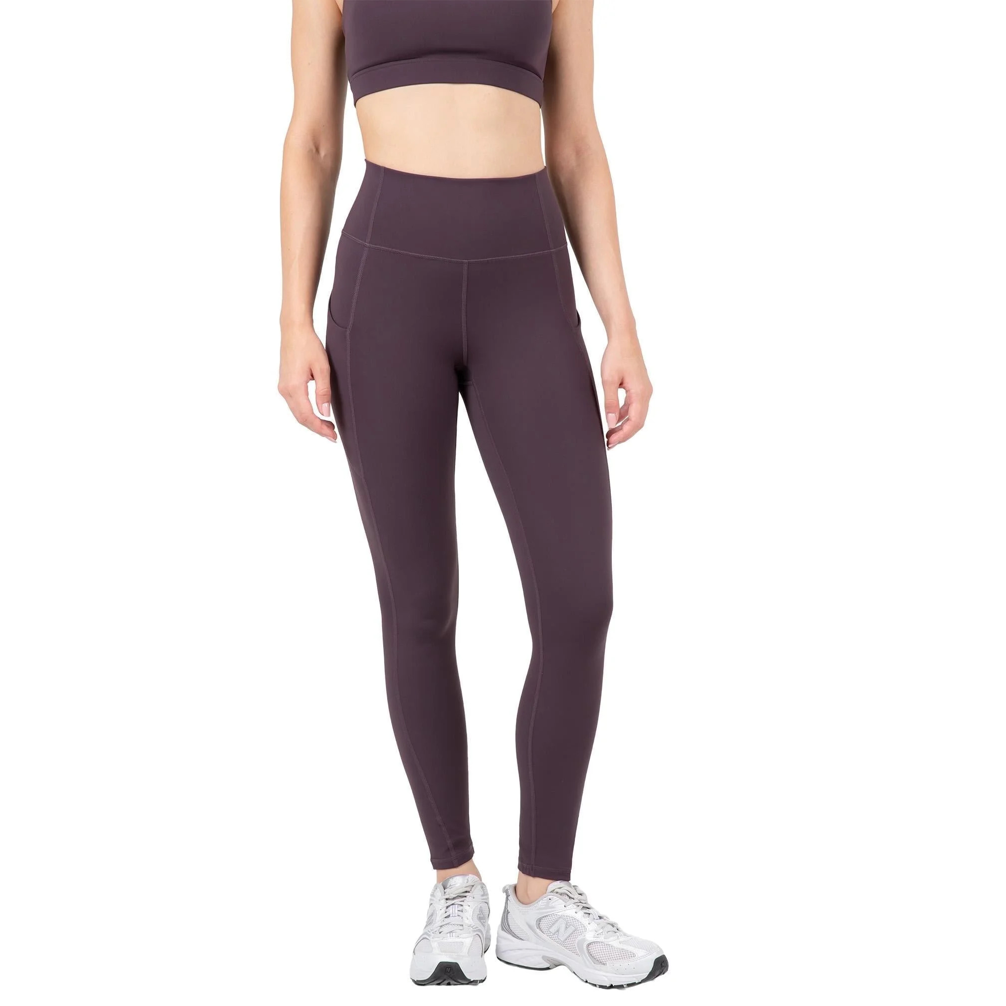 YITTY Active Women's Ultraluxe High-Waist Pocket Legging, Athleisure, 4-Way-Stretch, Deep Plum , ... | Walmart (US)