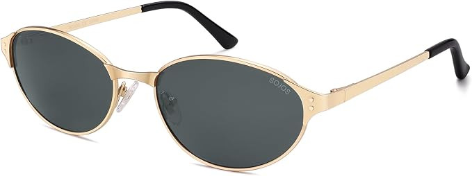 SOJOS Retro Oval Polarized Sunglasses for Women Men, Trendy Chic Cat Eye 90s Y2K Sunnies SJ1266 | Amazon (US)