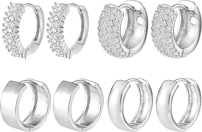 3 Pairs Small Huggie Hoop Earrings Set 14K Gold Hypoallergenic Lightweight Huggie Hoops Earrings ... | Amazon (US)