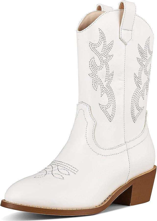 Kids Cowboy Boots for Boys Girls Western Square Toe Cowgirl Boots with Walking Heel (Toddler/Litt... | Amazon (US)