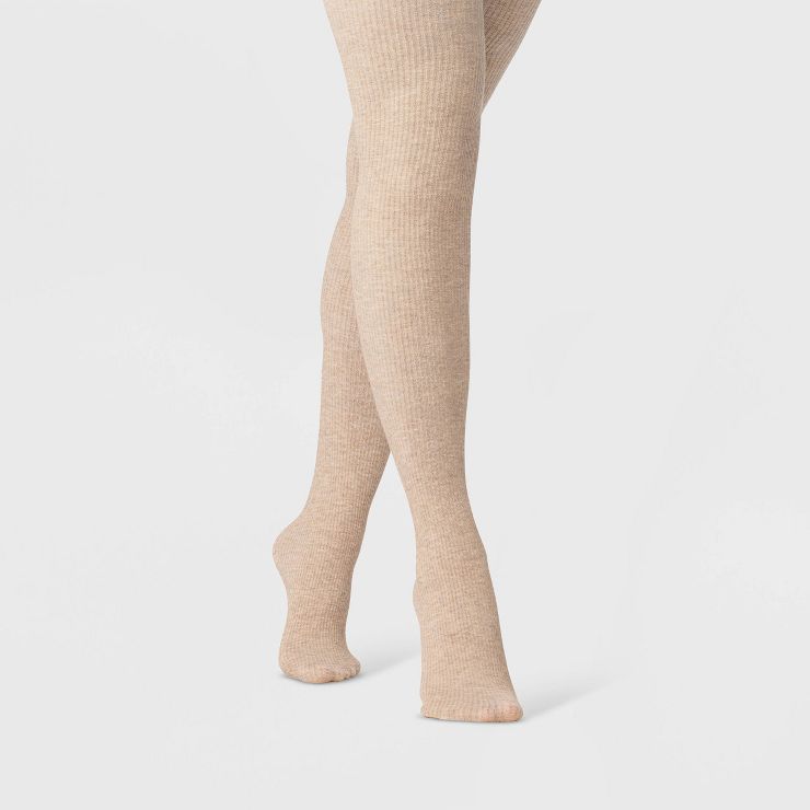 Women's Ribbed Fleece Lined Tights - A New Day™ | Target