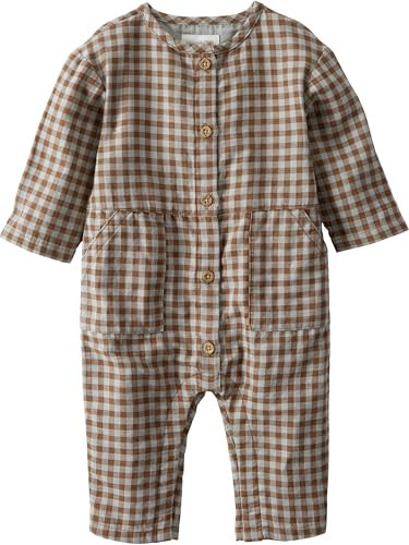 little planet by carter's Baby Jumpsuit made with Organic Cotton, Brown Checkered, NB | Amazon (US)
