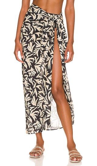 Full Length Gauze Pareo Sarong in Black Multi | Revolve Clothing (Global)