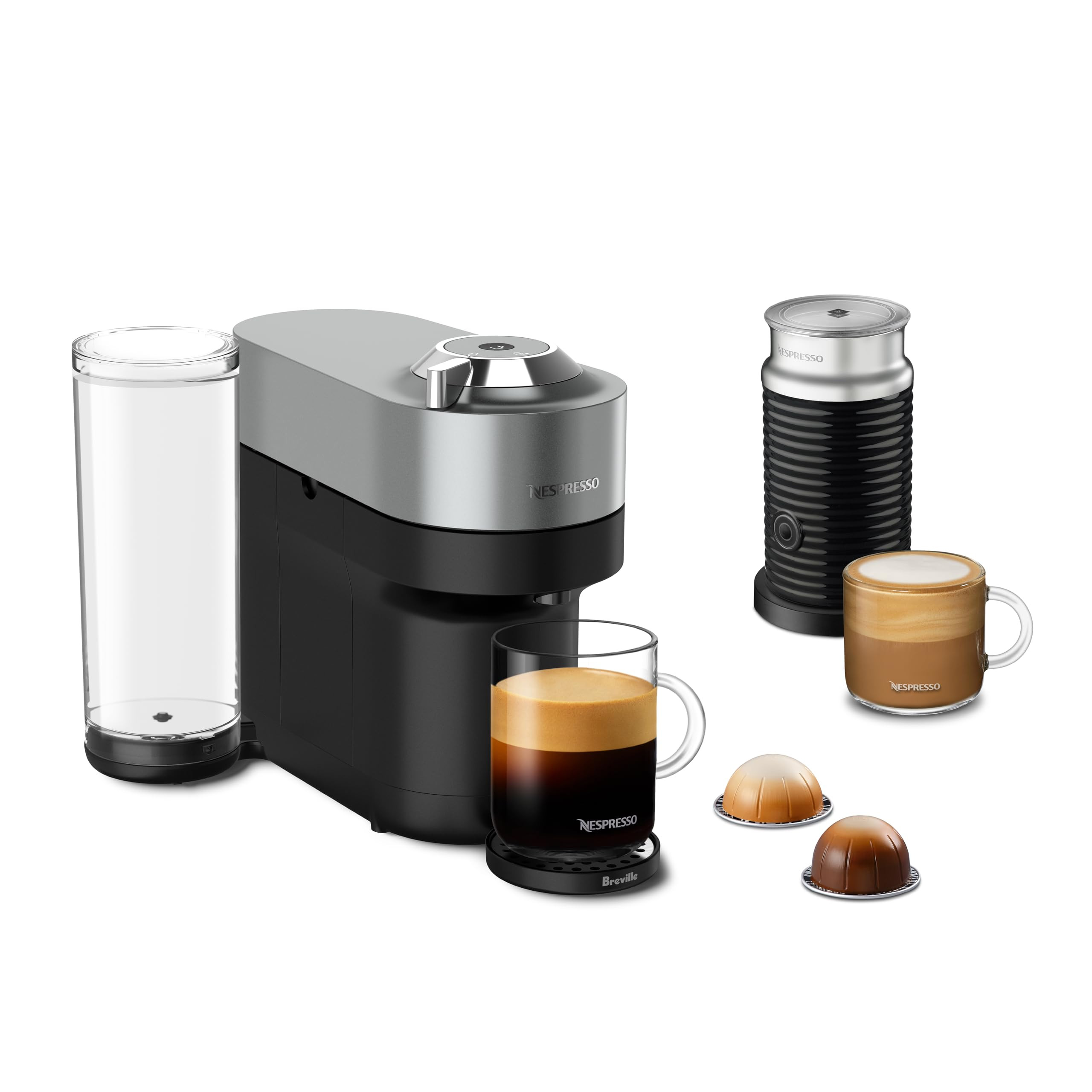 Nespresso Vertuo Pop+ Deluxe Coffee and Espresso Maker by Breville with Milk Frother, Titan | Amazon (US)