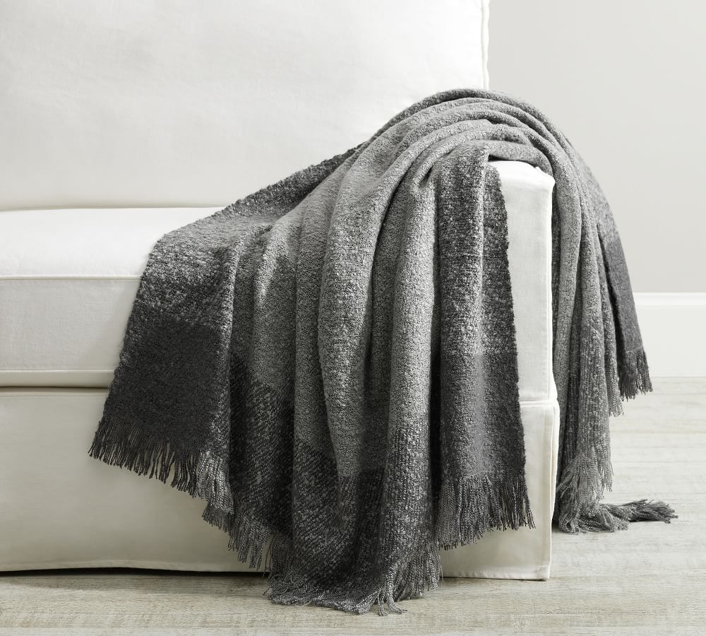 Heathered Boucle Throw, 50 x 60&amp;quot;, Mineral Blue | Pottery Barn (US)