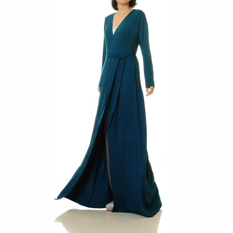 Teal Kimono Cardigan Women With Pockets | Open Front Cardigan Long Sleeve Duster | Comfy Loungewe... | Etsy (US)