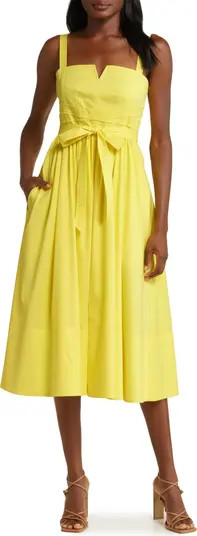 Cornelia Notch Neck Cotton Blend Sundress | Nordstrom