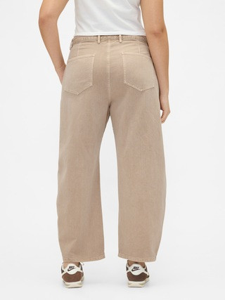 Mid Rise Twill Barrel Pants | Gap (US)