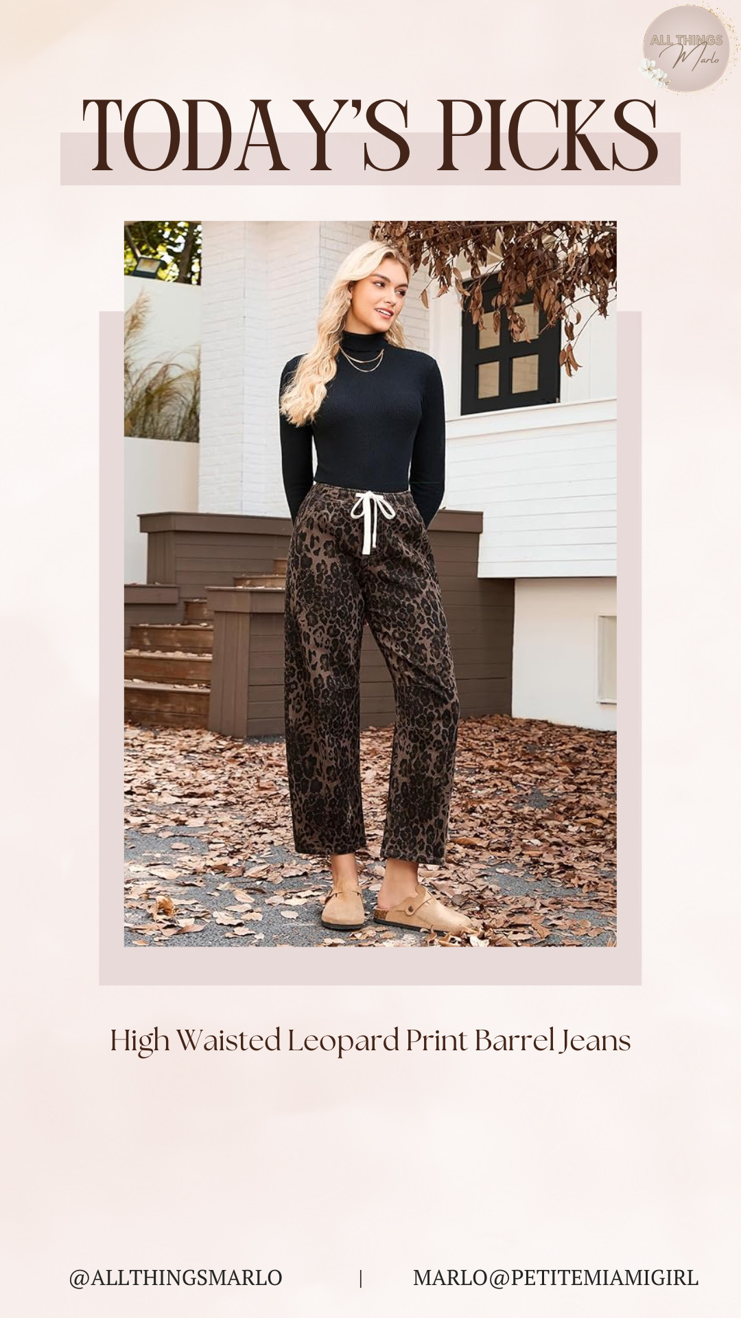 High Waisted Leopard Print Barrel Jeans 

 #LTKSeasonal #LTKWorkwear #LTKTravel
