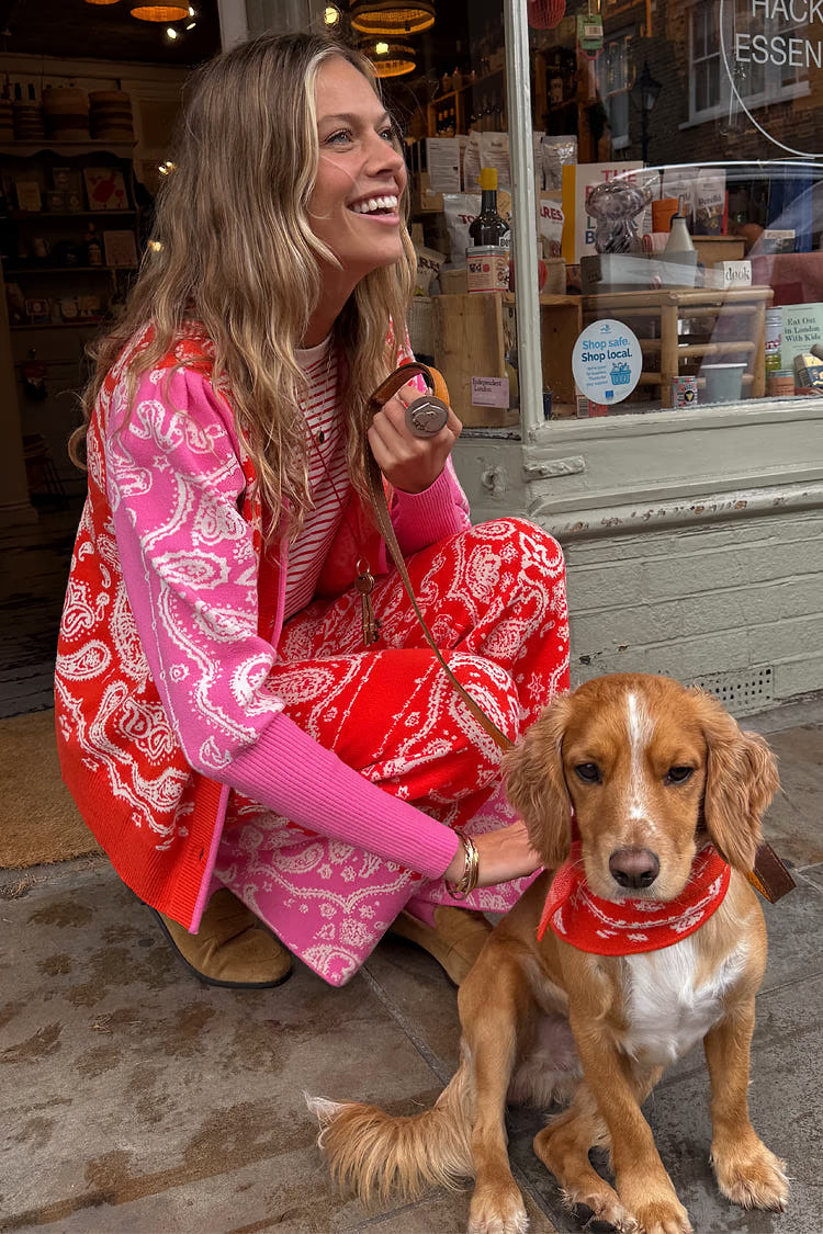Red Bandana Martha Cardigan | Never Fully Dressed US