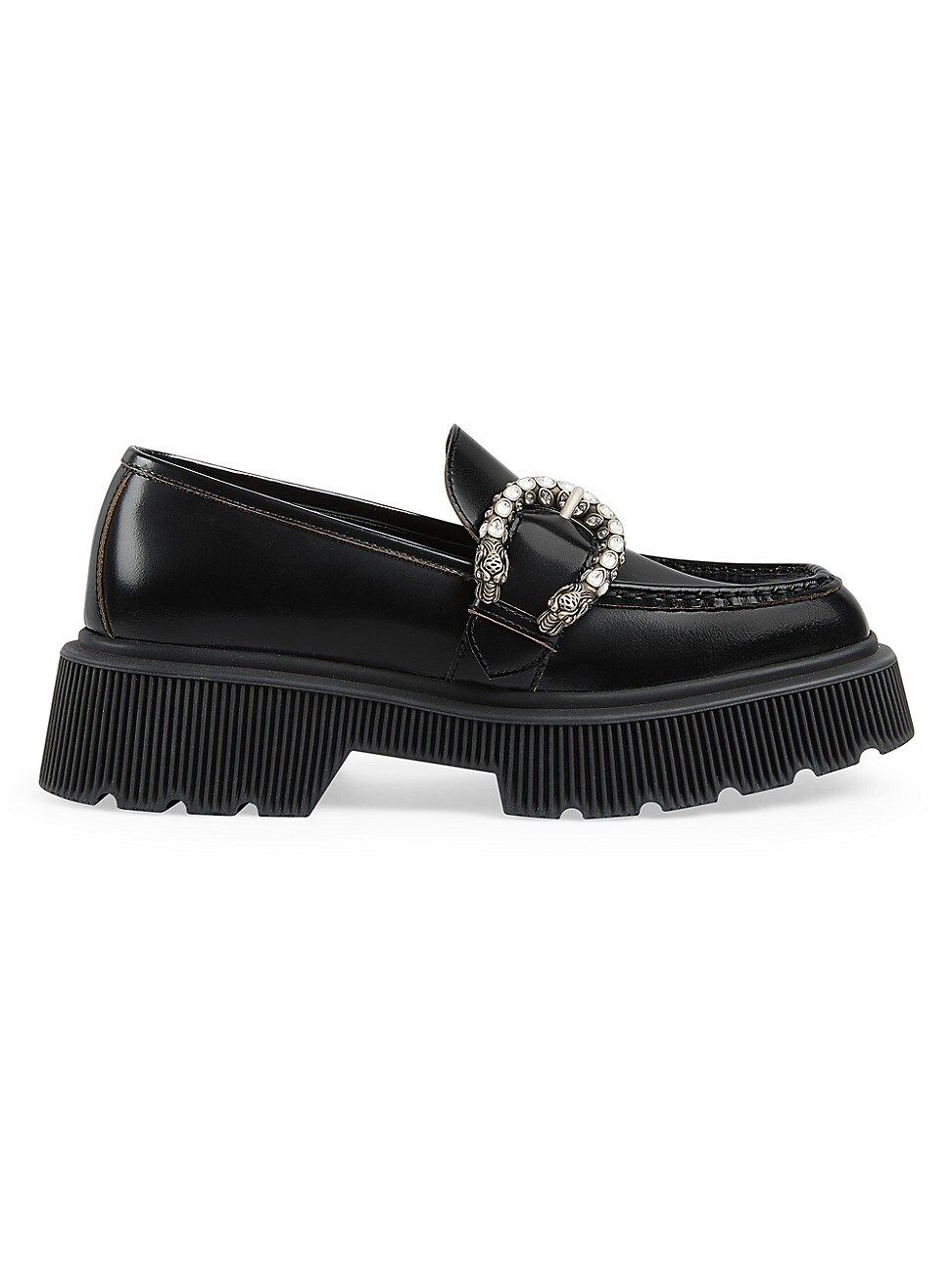 Gucci Women's Lug Sole with Buckle Drivers - Nero - Size 36.5 (6.5) | Saks Fifth Avenue