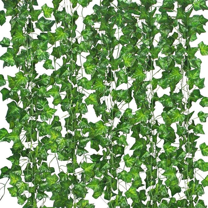 12 Pack Fake Vines for Room Decor Artificial Ivy Garland with Clip Green Flowers Hanging Plants F... | Amazon (US)