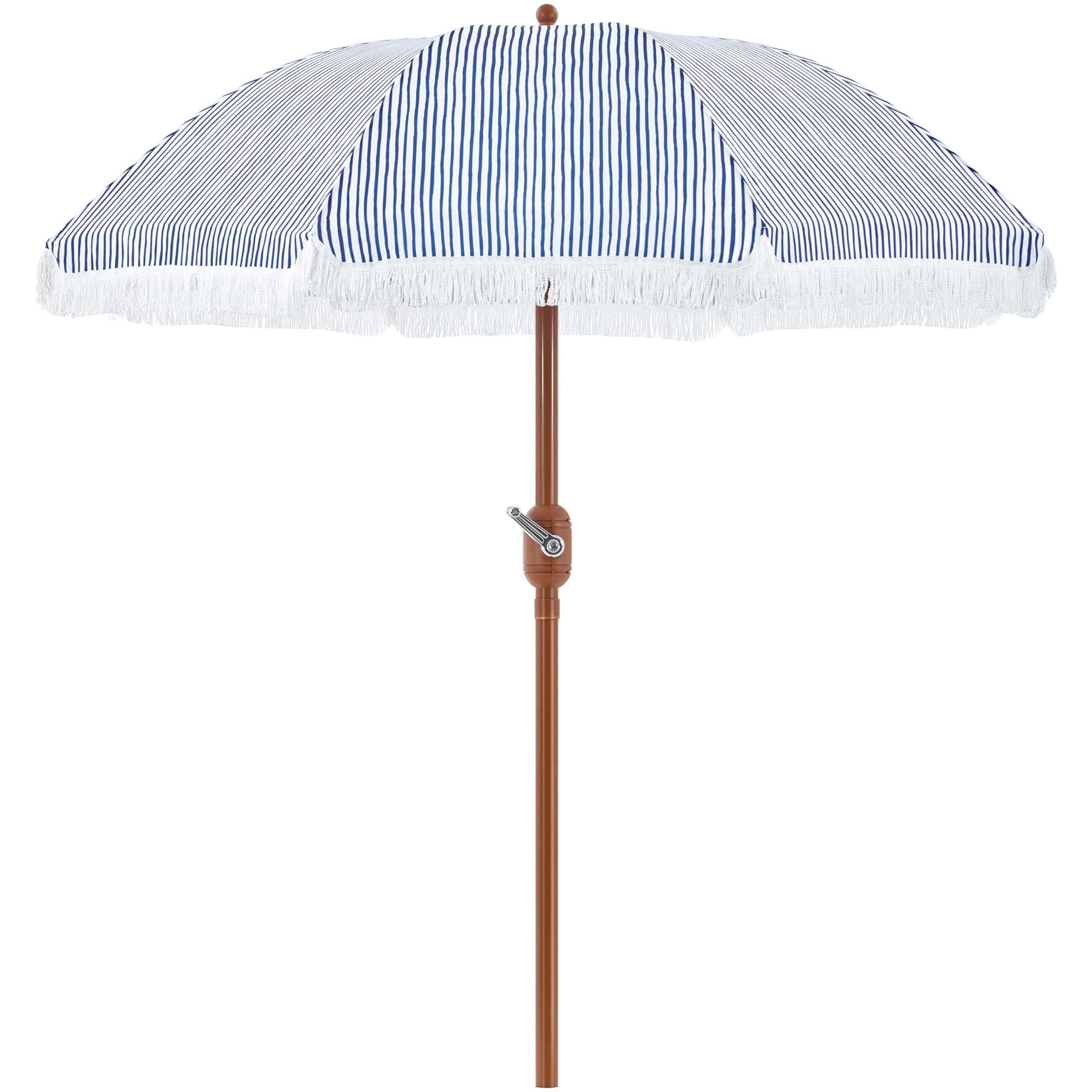Amazon.com: Yaheetech 9ft Patio Umbrella with Tassels, Fringe Portable Beach Umbrella, Umbrella O... | Amazon (US)
