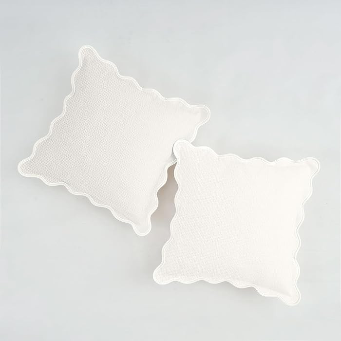 Scalloped Pillow Covers Set of 2 for Living Room | Decorative Sofa Couch Pillows | Boho Sytle Dec... | Amazon (US)