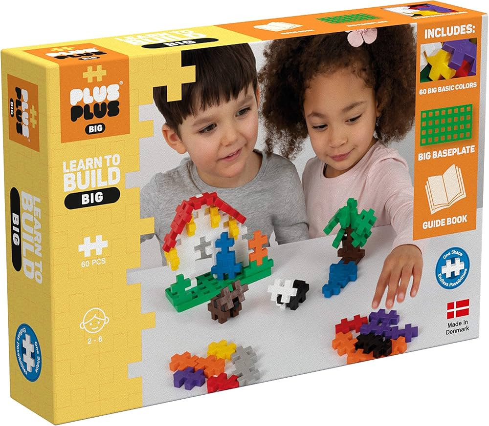 PLUS PLUS Big - Learn to Build Big Basic Color Mix, 60 Piece - Construction Building Stem/Steam Toy, | Amazon (US)