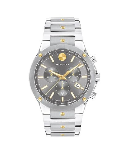 Movado SE Men's Sport Watch - Swiss Quartz Chronograph Movement, Stainless Steel Link Bracelet - 5 ATM Water Resistance - Luxury Fashion Timepiece for Him - 42mm | Amazon (US)