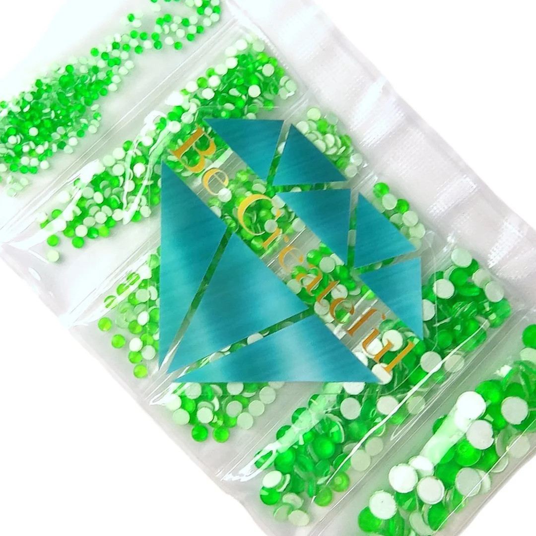 Multi-size Neon Green Glass Flatback Rhinestones - Etsy | Etsy (US)