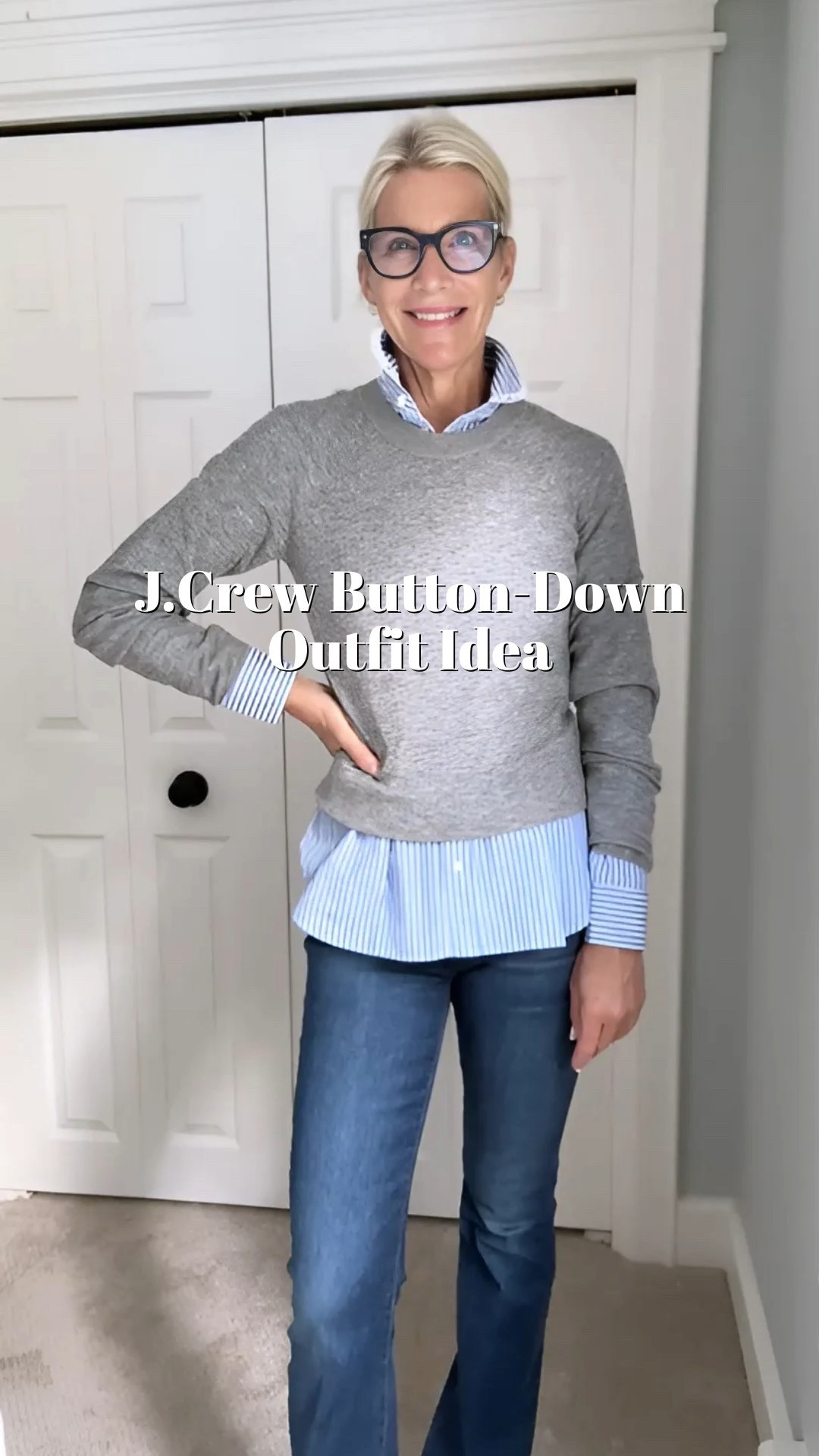 This J.Crew button-down with the sweetest rounded collar + lace detail under a fitted grey sweater is my kind of chic. Paired with Veronica Beard jeans, ivory shoes, and my forever bag = effortless OOTD. 👜


#LTKStyleTip