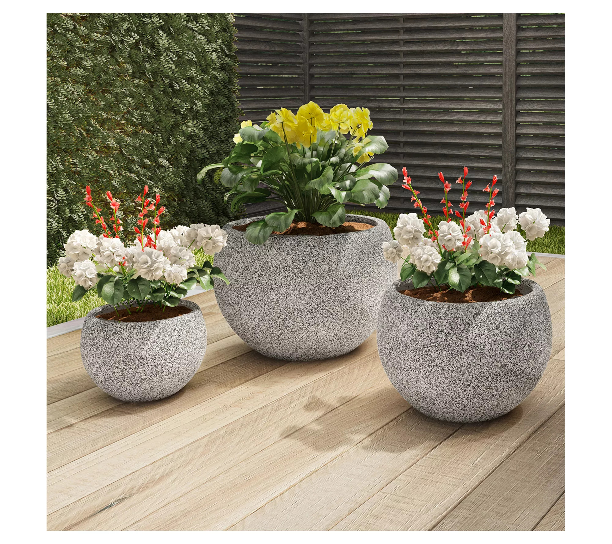 Pure Garden 3-Piece Varying Height Textured PotSet - QVC.com | QVC