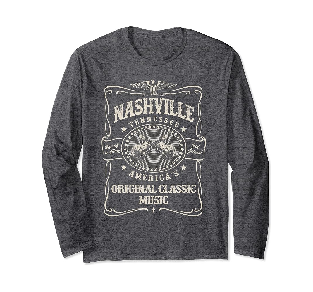 Nashville Music City USA Vintage Long Sleeve T-Shirt | Amazon (US)