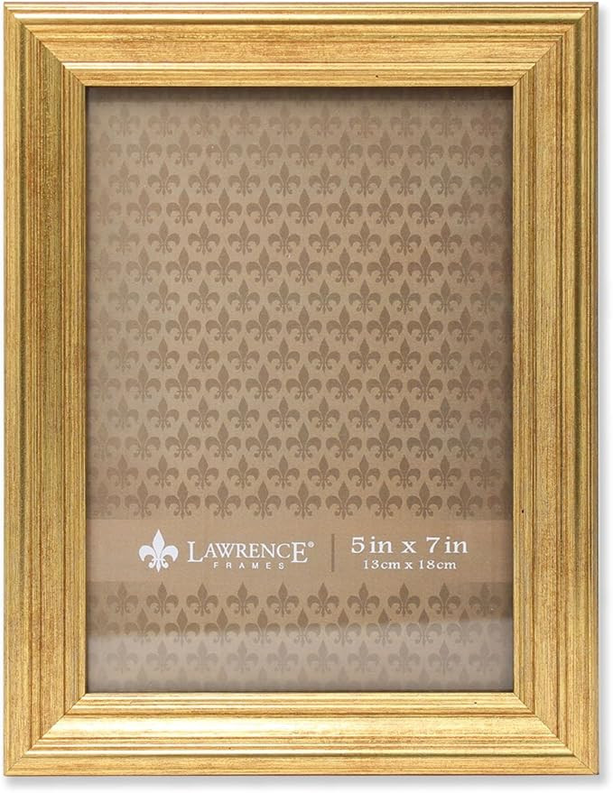 Lawrence Frames Sutter Burnished Picture Frame, 5 by 7-Inch, Gold | Amazon (US)