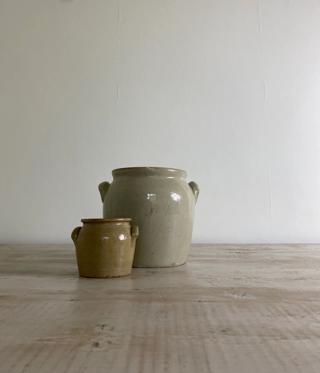 Grey French Antique Confit Storage Pot Stoneware Vintage Jar - Etsy | Etsy (US)