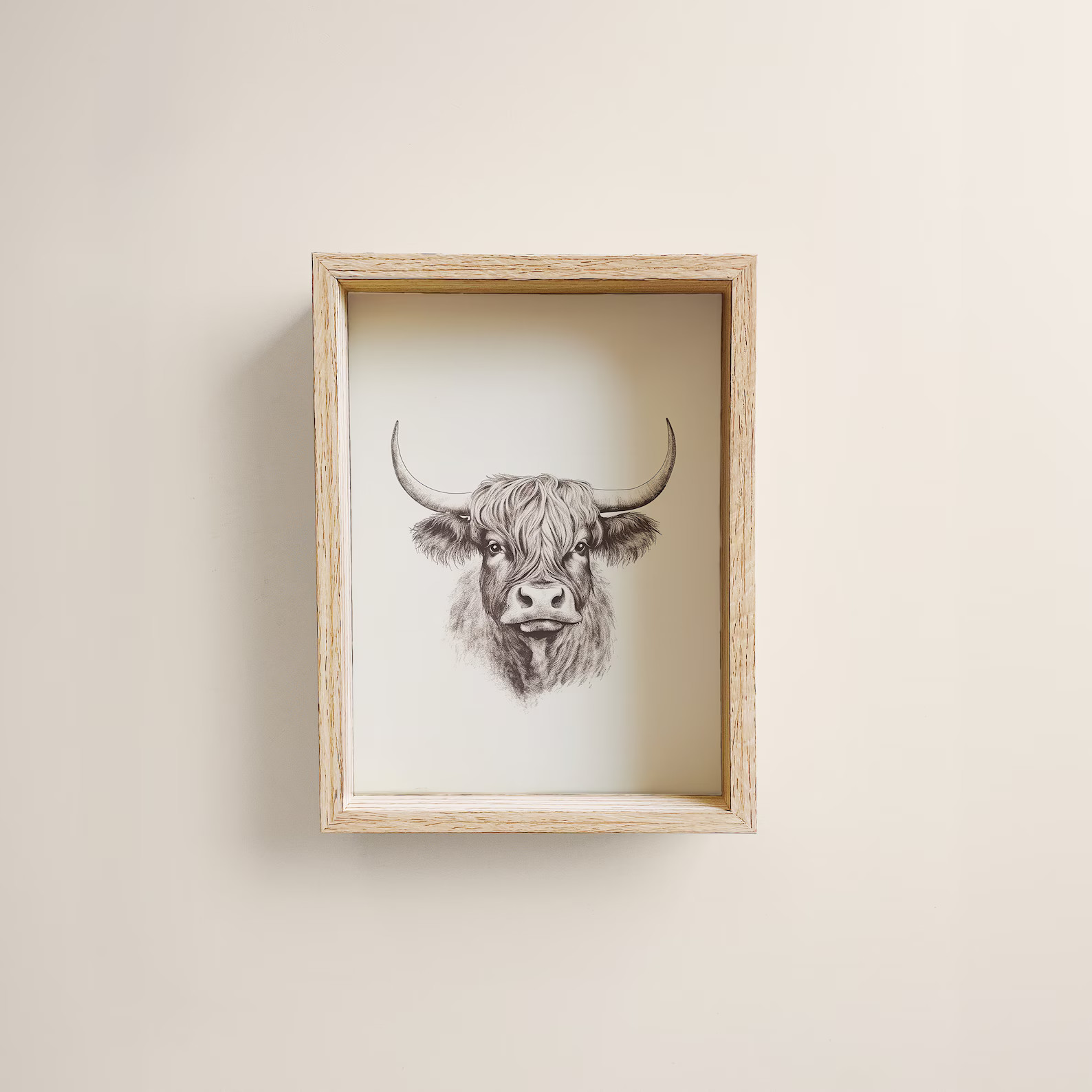 highland cow wall art, western country print, neutral nursery animal cow farmhouse printable art,... | Etsy (US)