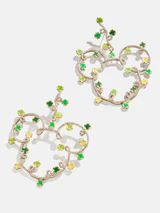 Mickey Mouse Disney Clover Outline Earring Hoops - Green/Gold | BaubleBar (US)