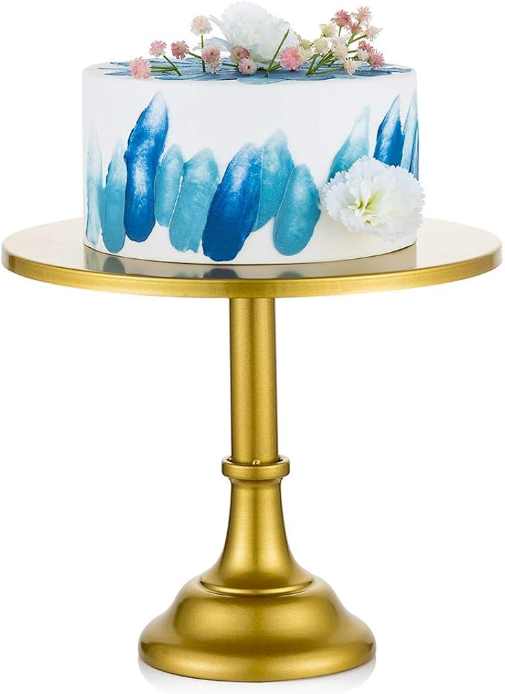 NUPTIO Wedding Cake Stand Cupcake: Gold Cupcake Holder Metal Pedestal Plate Serving Trays for Coo... | Amazon (US)