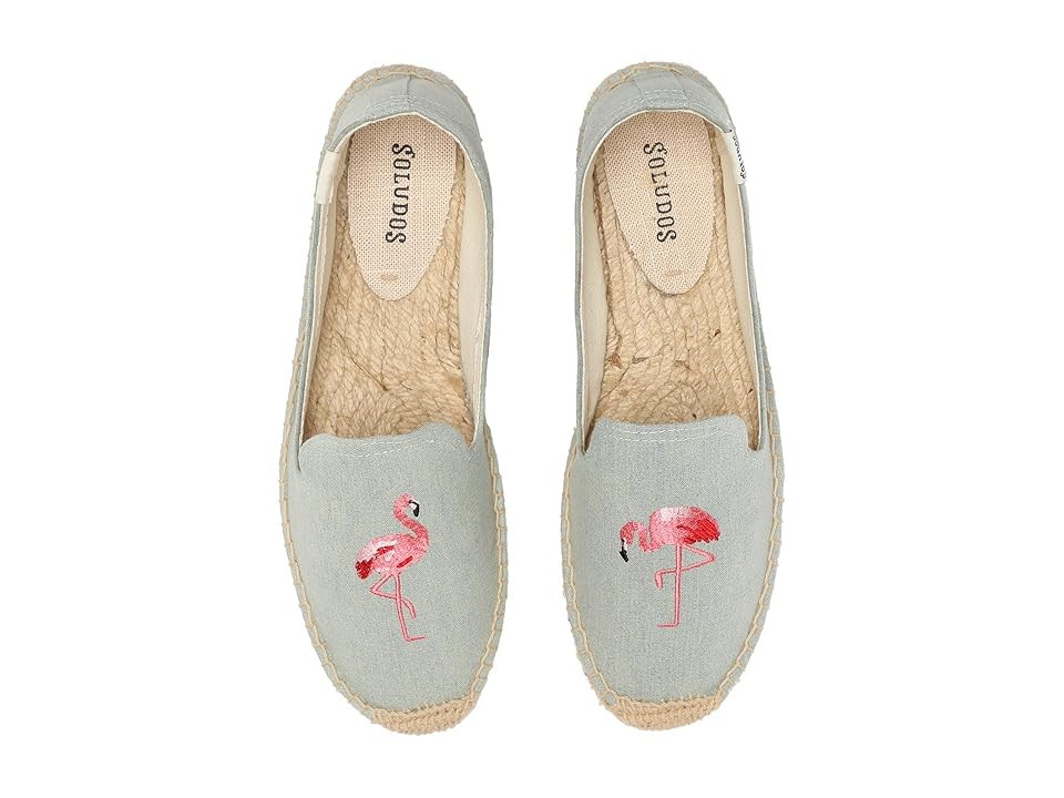Soludos Smoking Slipper Embroidery (Flamingo Chambray) Women's Slippers | Zappos