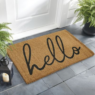 Script Hello Coir Door Mat | Grandin Road | Grandin Road