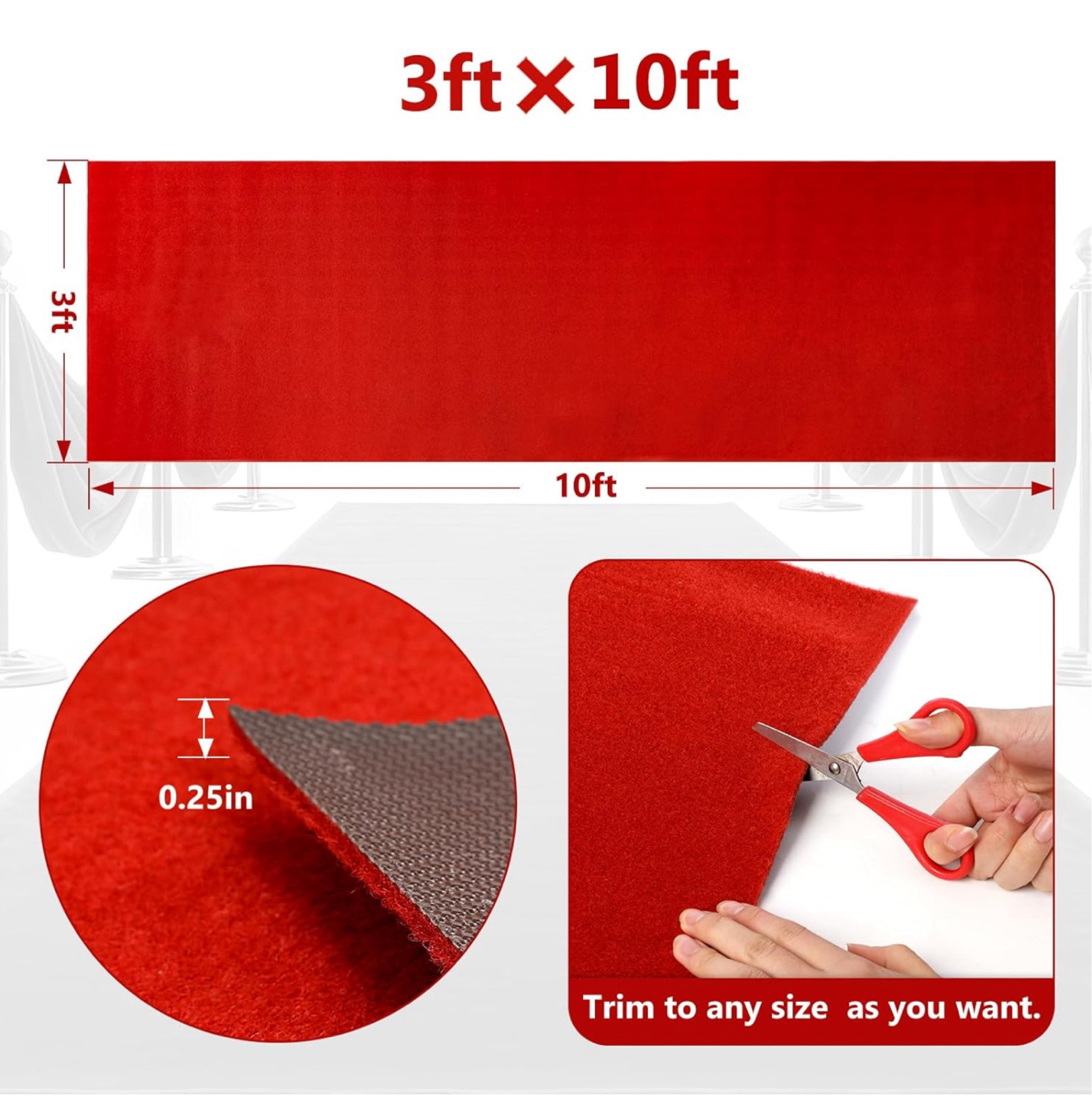 3ft x 10ft Extra Thick Red Carpet Runner for Party

#LTKParties #LTKU #LTKSaleAlert