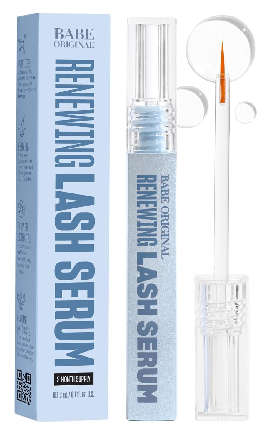 BABE ORIGINAL Renewing Lash Serum – Prostaglandin-Free, Peptide-Infused Gentle Lash Serum for F... | Amazon (US)