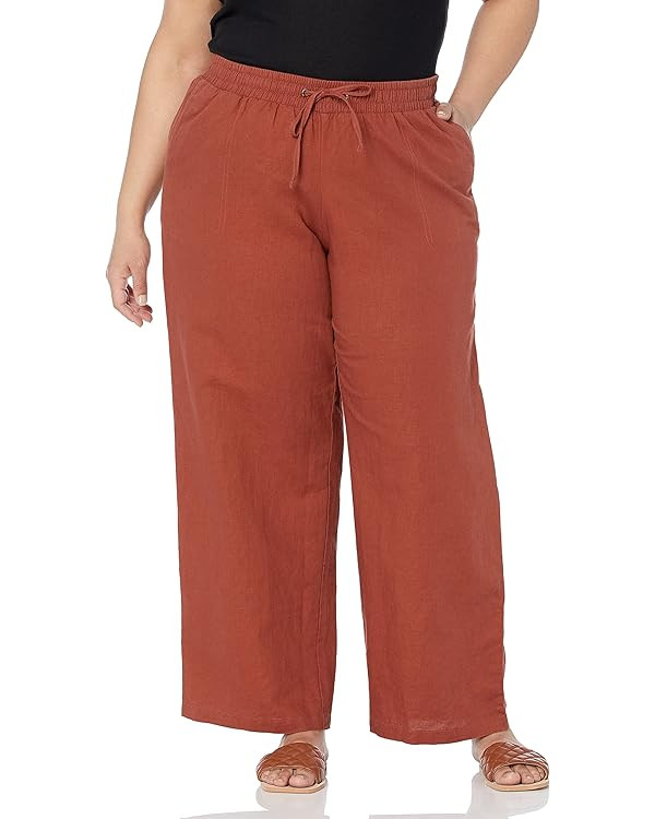 Amazon Essentials Women's Linen Blend Drawstring Relaxed Fit Wide Leg Pant (Available in Plus Siz... | Amazon (US)
