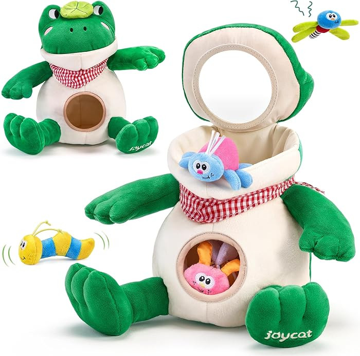 JoyCat Baby Toys 3-18 Months, Frog Montessori Toy Includes 4 Sensory Insects with Rattle, Crinkle... | Amazon (US)