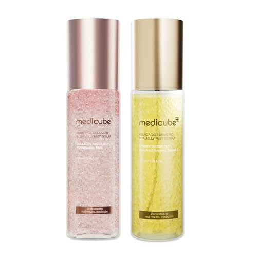 medicube Jelly Mist Serum Duo: Pink PDRN Collagen and Kojic Acid Turmeric Gold Jelly Mist | Mix &... | Amazon (US)