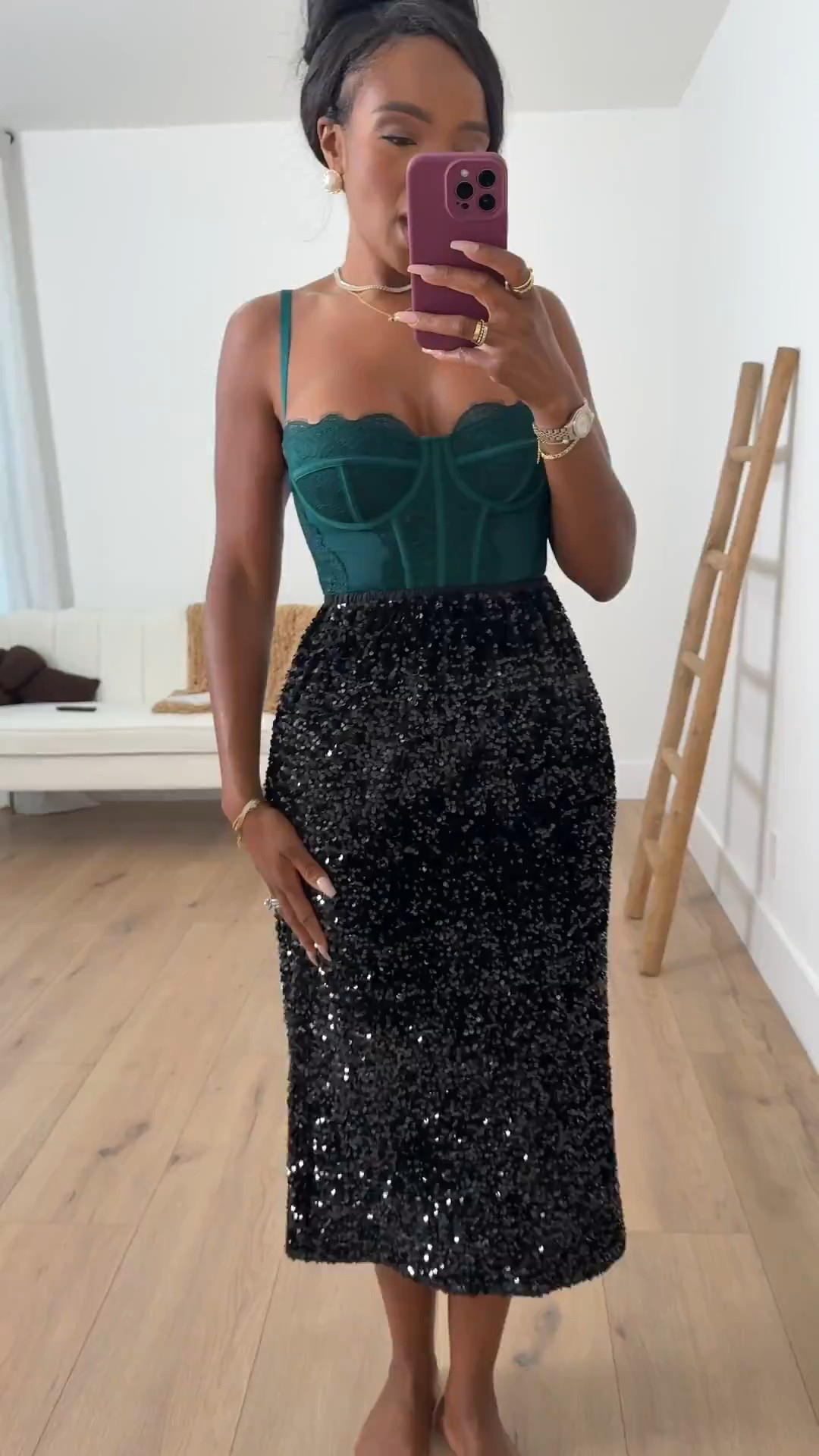 Holiday glam but make it effortless — this emerald corset paired with the black sequin midi skirt creates the most stunning party silhouette. Luxe, flattering, and perfect for every festive event on your calendar.

Perfect for holiday parties, winter celebrations, and dressy night-out plans.

holiday party outfit ideas, emerald corset styling, black sequin skirt look, chic festive fashion, elegant winter event outfit inspiration.

📏 Sizing: Wearing size S
Measurements: 5’4” · 138 lbs · 34D · 27” waist · 40” hips

✨ Everything linked below for easy shopping

Follow me on Instagram and YouTube @kirasfashionfinds

#LTKootd #LTKgrwm #LTKHoliday
