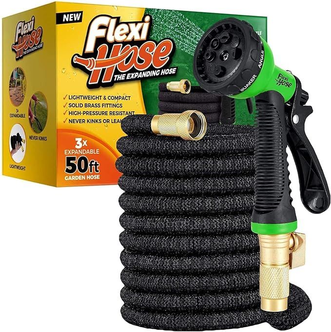 Flexi Hose with 8 Function Nozzle Expandable Garden Hose, Lightweight & No-Kink Flexible Garden H... | Amazon (US)