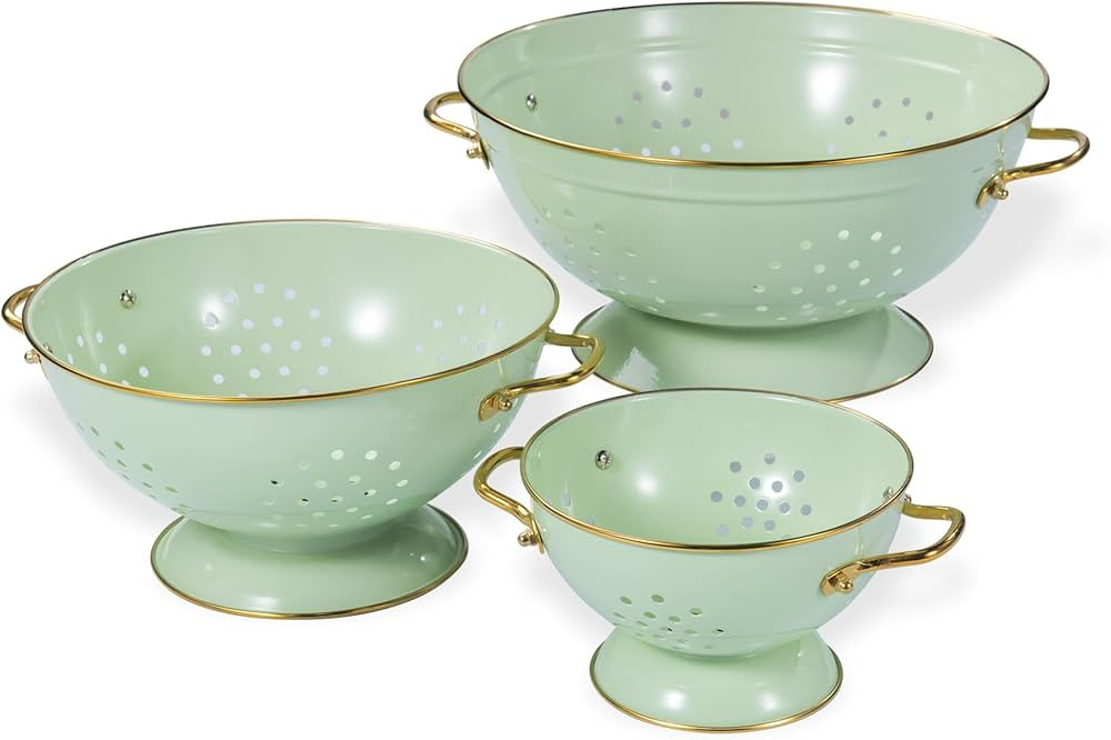 Metal Colander Set of 3, Strainer Basket with Handles perfect for Spaghetti, Pasta, Berry, Vegeta... | Amazon (US)