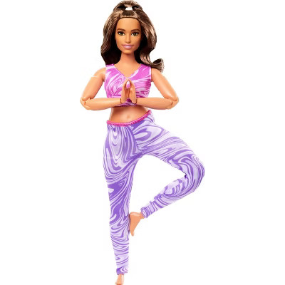 Barbie Made to Move Brunette Fashion Doll with Curvy Body, Removable Top & Pants, 22 Bendable Joi... | Target