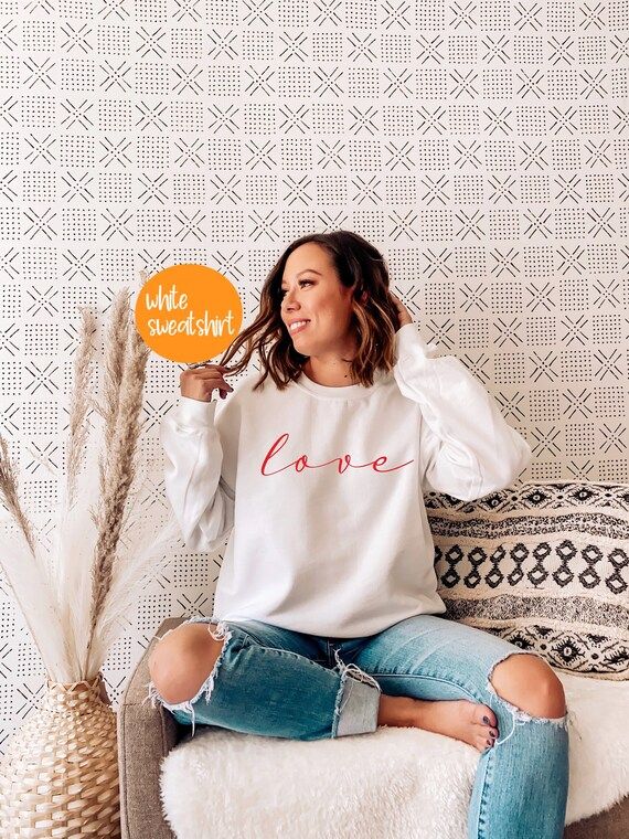 Love Sweatshirt  Valentines Day Sweatshirt Womens Valentines | Etsy | Etsy (US)